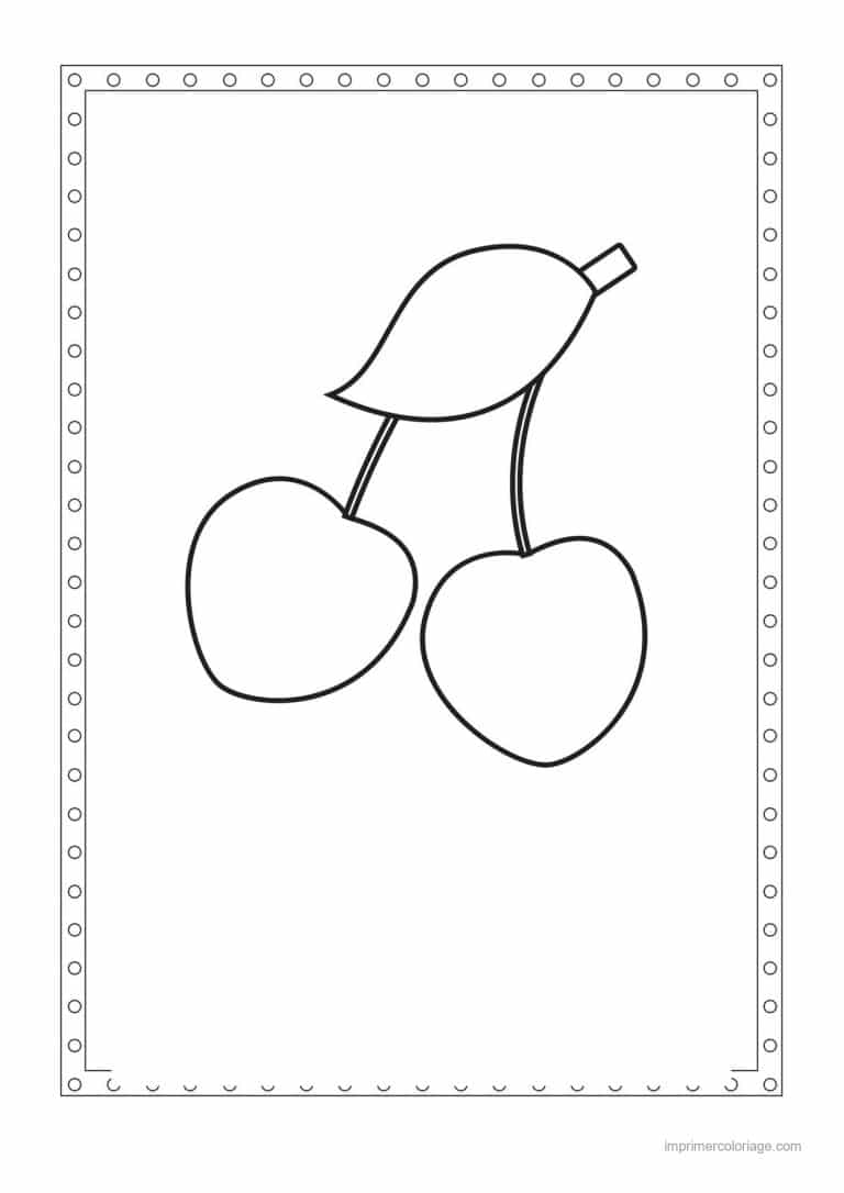 coloriage cerise cerises encadrees - dessin gratuit &agrave; imprimer