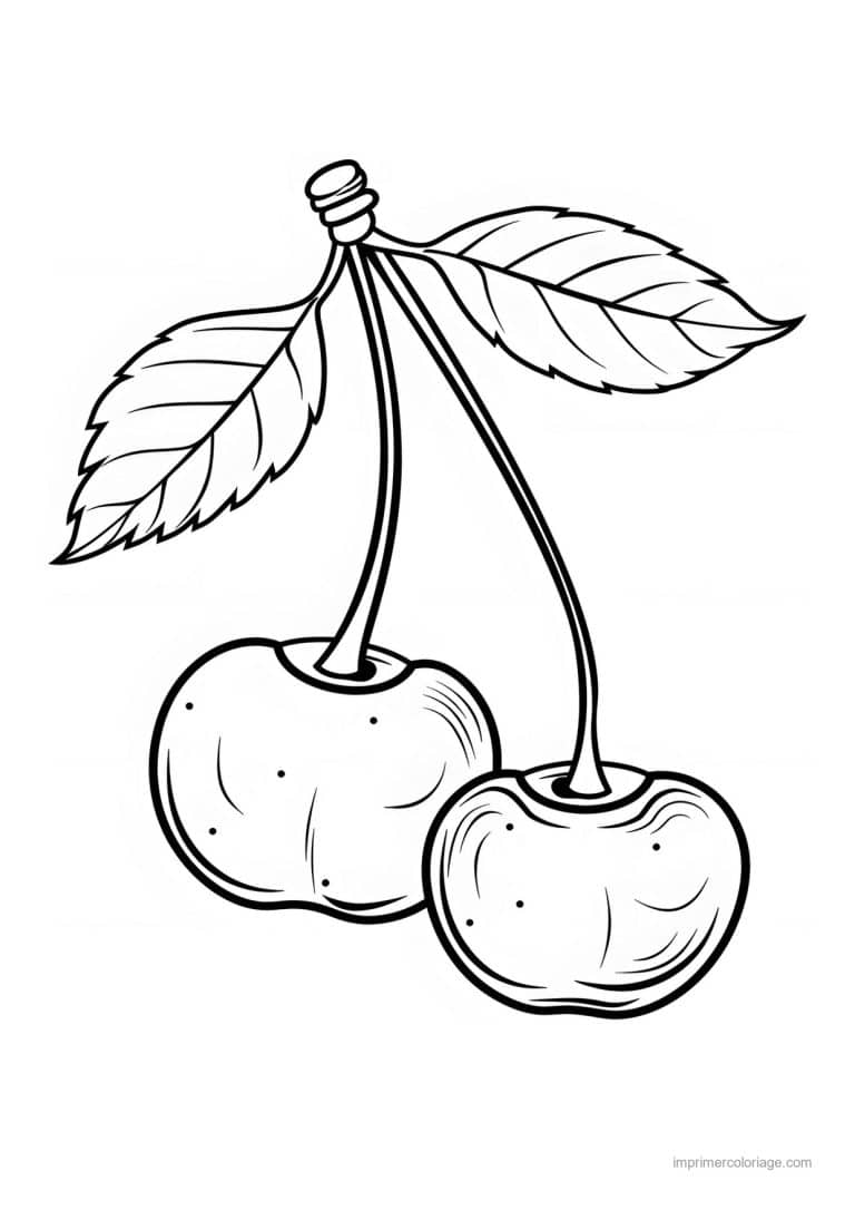 coloriage cerise cerises gravees 132 - dessin gratuit &agrave; imprimer