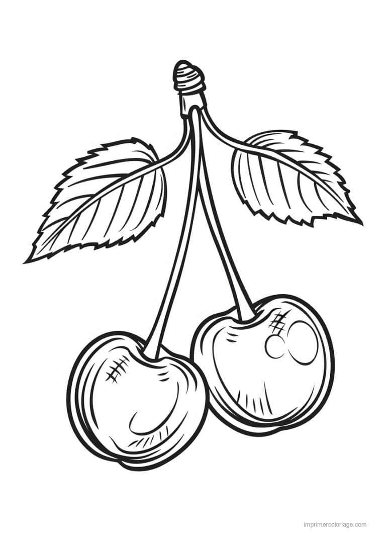 coloriage cerise cerises gravees 145 - dessin gratuit &agrave; imprimer