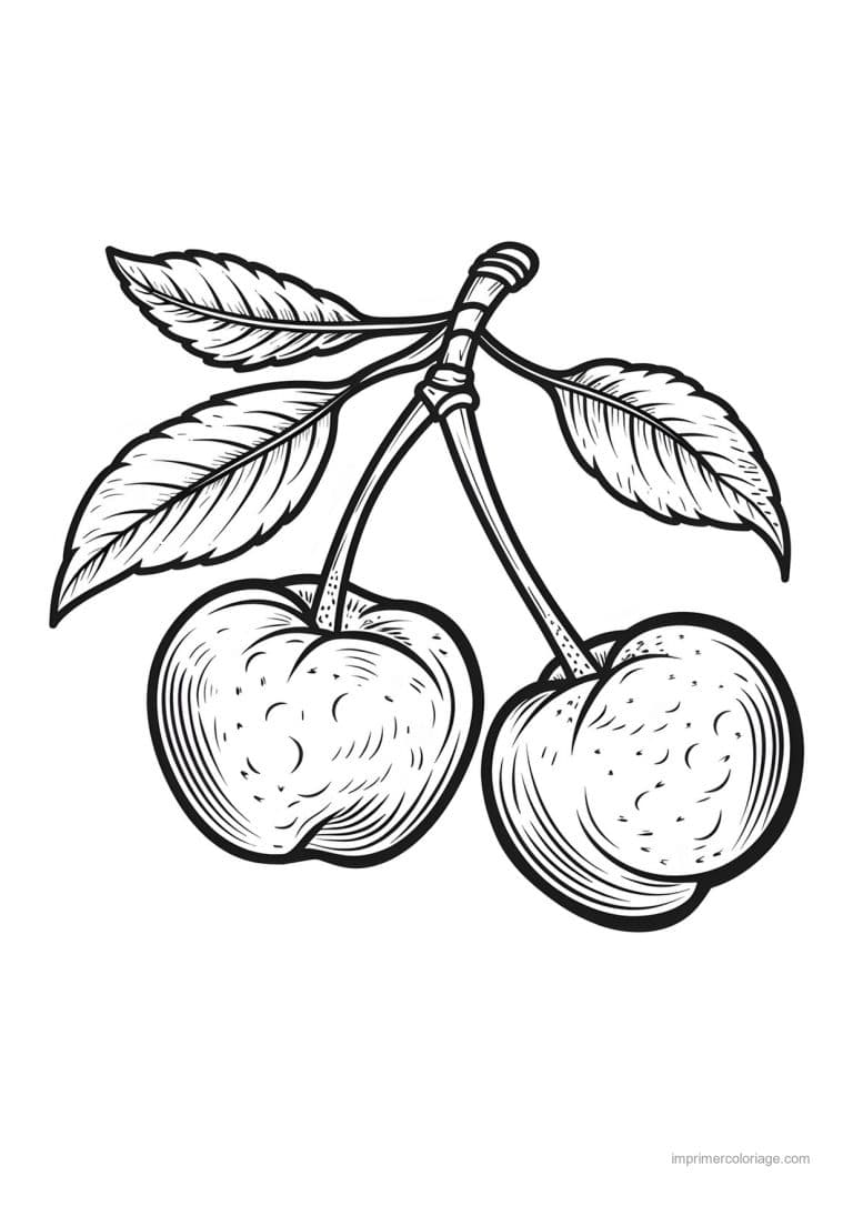 coloriage cerise cerises gravees 73 - dessin gratuit &agrave; imprimer