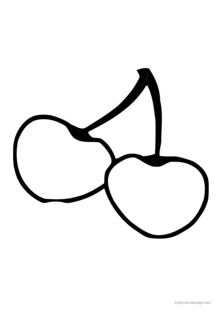 coloriage cerise deux cerises - dessin gratuit &agrave; imprimer