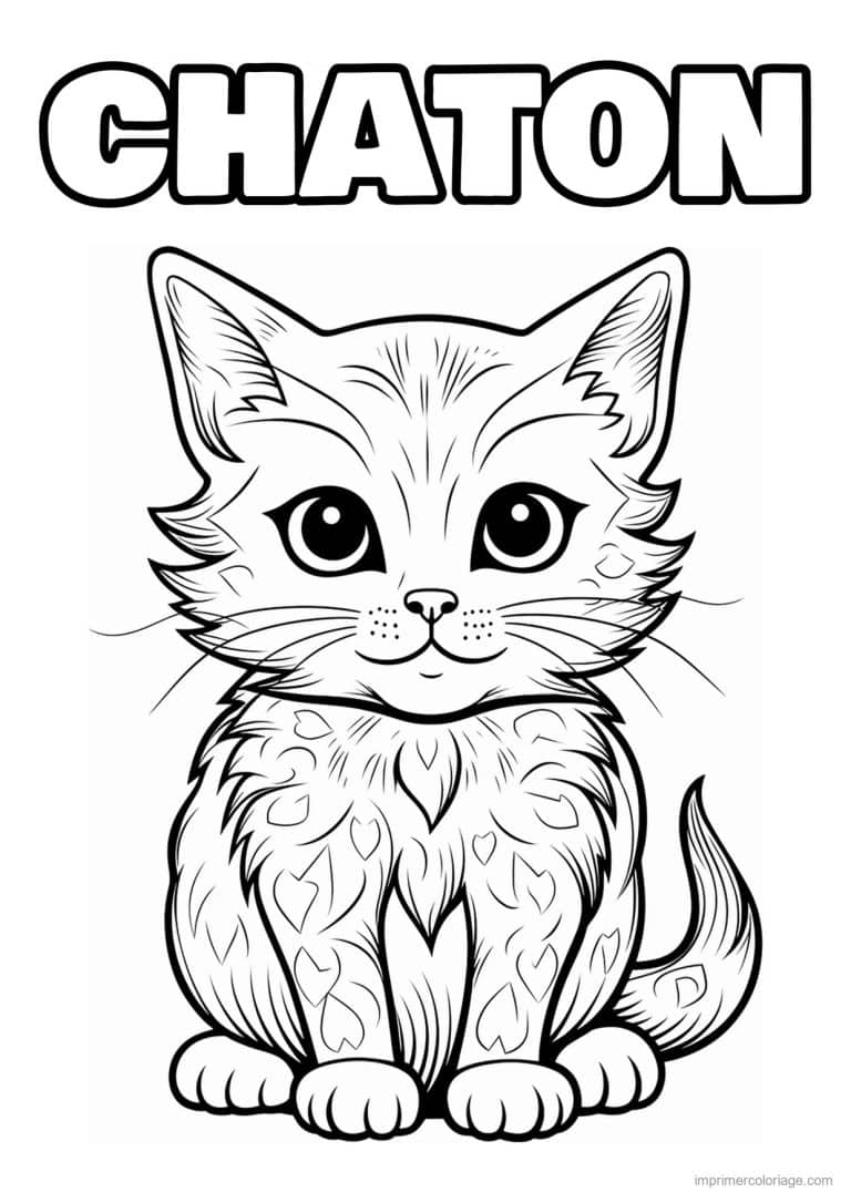 coloriage chat mandala de coeurs - dessin gratuit &agrave; imprimer