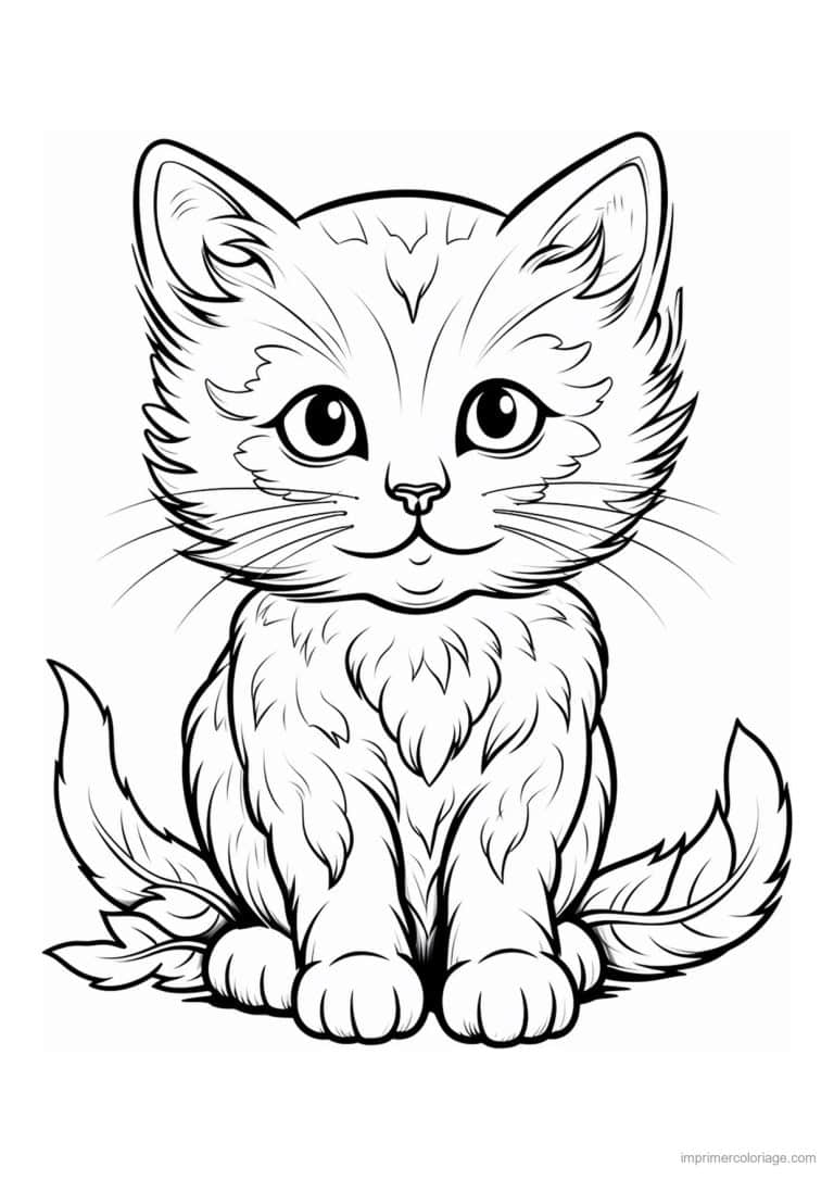 coloriage chaton poil ebouriffe - dessin gratuit &agrave; imprimer