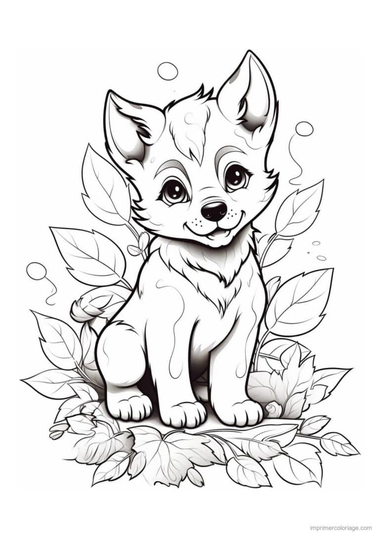 coloriage chiot bulles de savon - dessin gratuit &agrave; imprimer