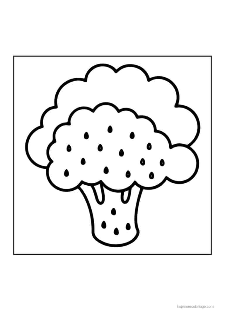 coloriage chou brocoli brocoli a pois - dessin gratuit &agrave; imprimer