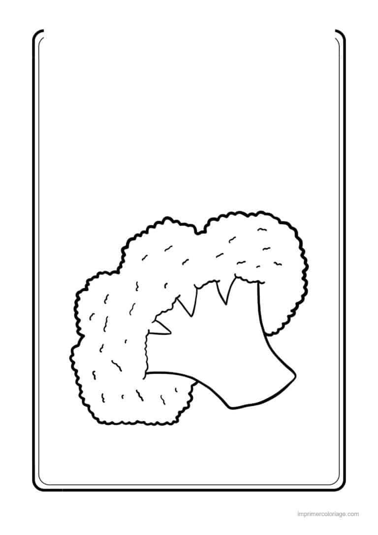 coloriage chou brocoli brocoli et son pied - dessin gratuit &agrave; imprimer