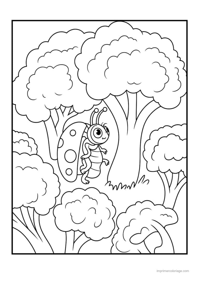 coloriage chou brocoli brocolis en foret - dessin gratuit &agrave; imprimer