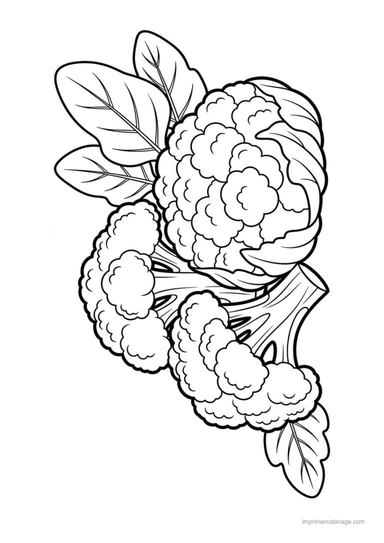 coloriage chou brocoli chou fleur et brocoli - dessin gratuit &agrave; imprimer