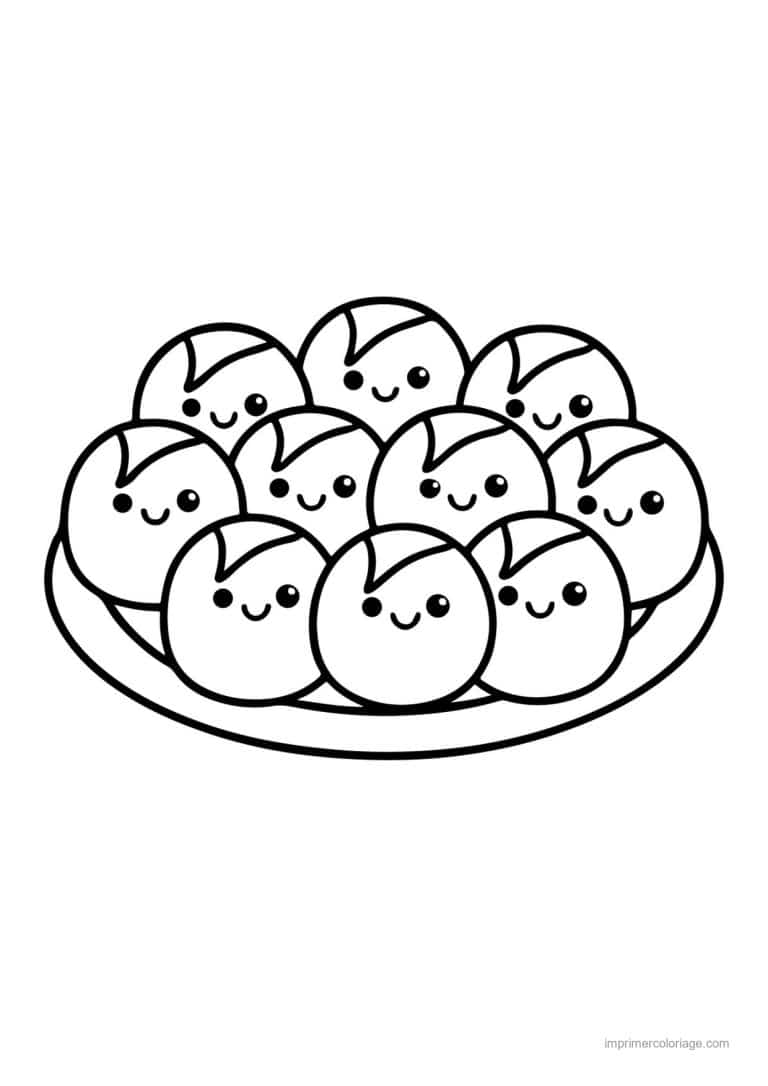 coloriage chou brocoli choux de bruxelles kawaii - dessin gratuit &agrave; imprimer