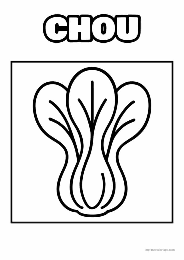 coloriage chou brocoli pak choi 2 - dessin gratuit &agrave; imprimer
