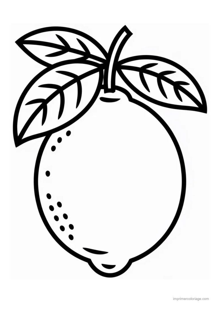 coloriage citron citron au trait epais - dessin gratuit &agrave; imprimer