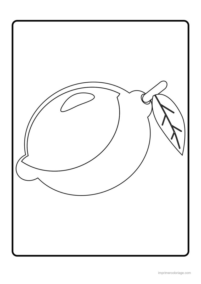 coloriage citron citron et sa feuille 2 - dessin gratuit &agrave; imprimer