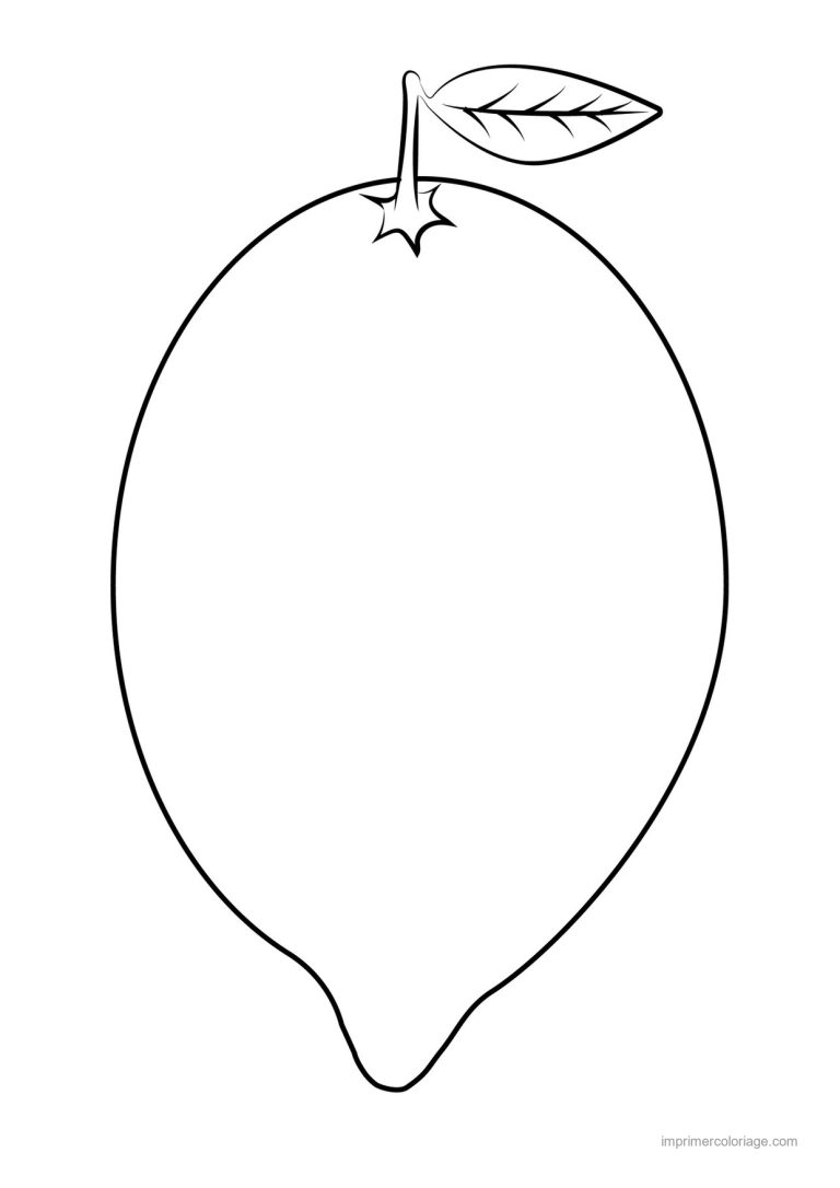 coloriage citron citron et sa feuille 3 - dessin gratuit &agrave; imprimer