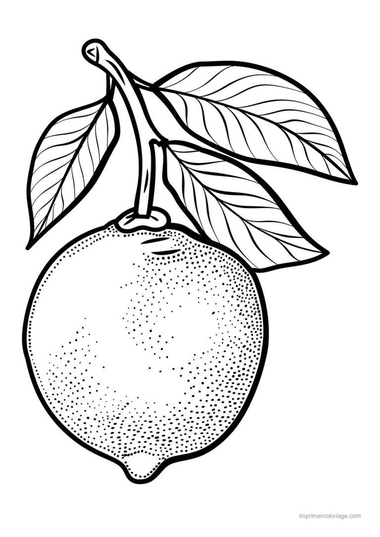 coloriage citron citron et ses feuilles 138 - dessin gratuit &agrave; imprimer