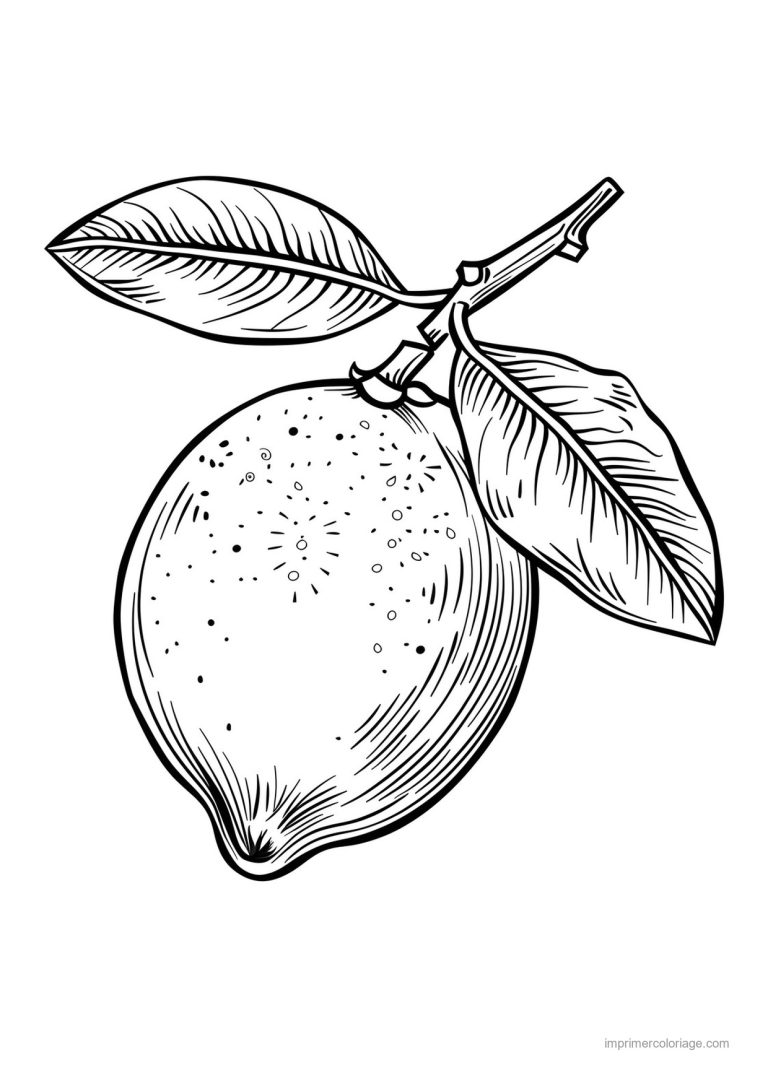 coloriage citron citron et ses feuilles 9 - dessin gratuit &agrave; imprimer