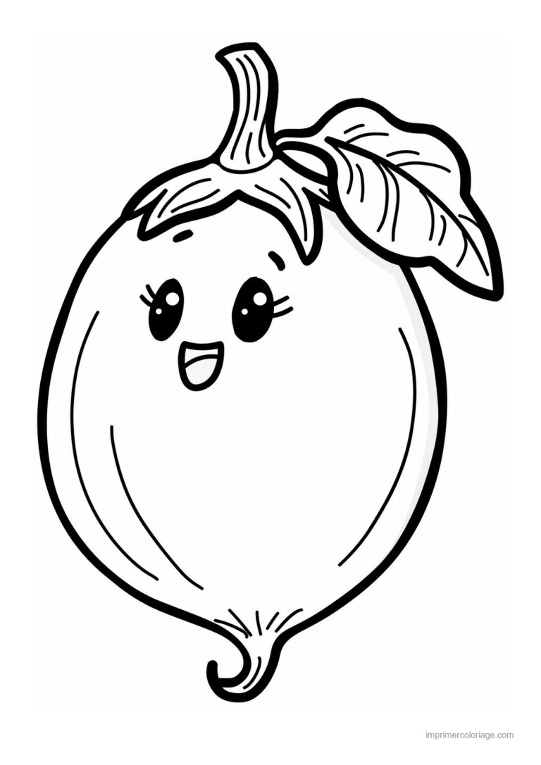 coloriage citron citron kawaii 195 - dessin gratuit &agrave; imprimer