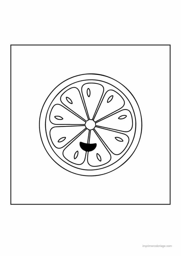 coloriage citron tranche de citron kawaii - dessin gratuit &agrave; imprimer