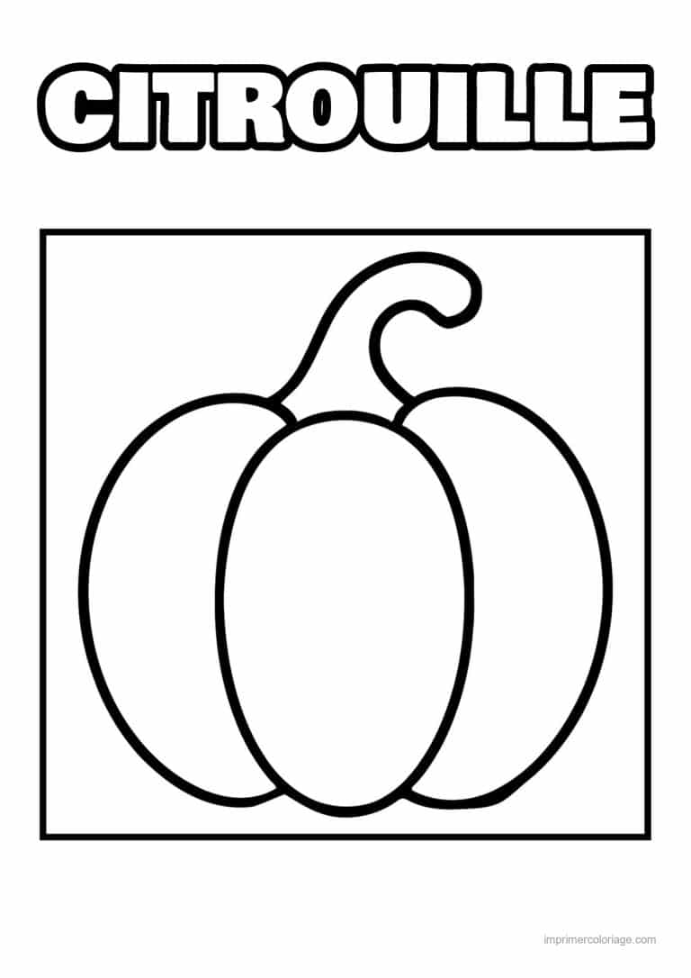 coloriage citrouille potiron citrouille a la tige courbee - dessin gratuit &agrave; imprimer