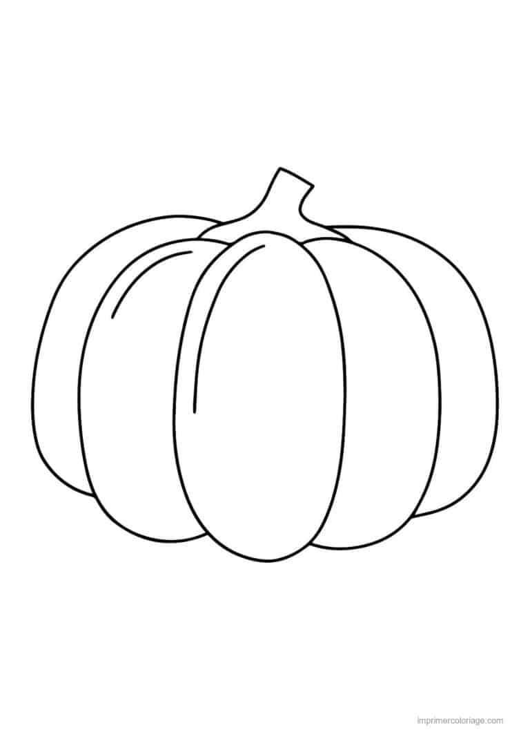 coloriage citrouille potiron citrouille cotelee 3 - dessin gratuit &agrave; imprimer
