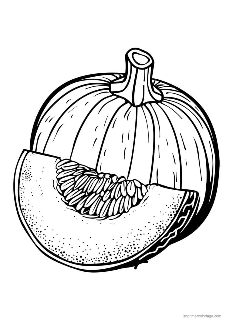 coloriage citrouille potiron citrouille cotelee 38 - dessin gratuit &agrave; imprimer