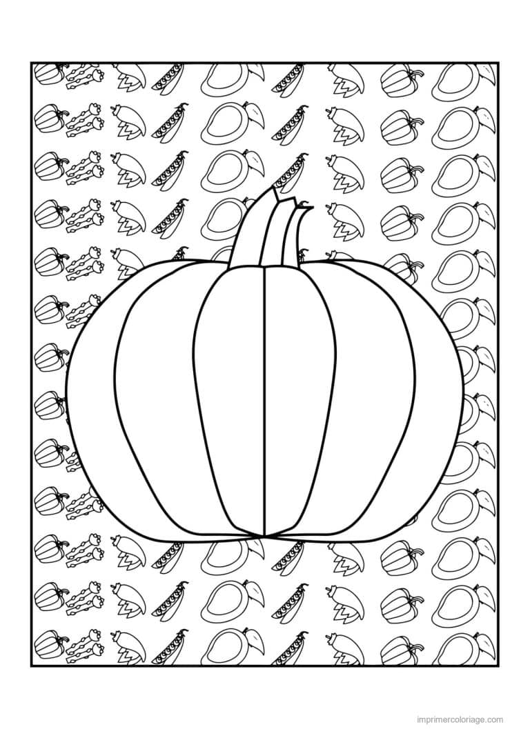 coloriage citrouille potiron citrouille cotelee - dessin gratuit &agrave; imprimer