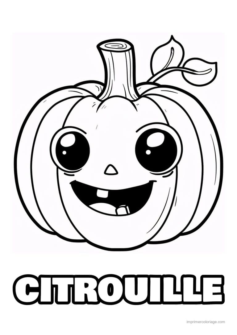 coloriage citrouille potiron citrouille d halloween rieuse - dessin gratuit &agrave; imprimer