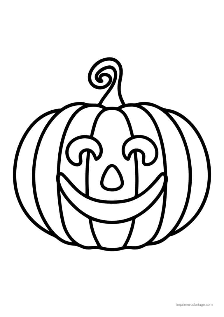 coloriage citrouille potiron citrouille d halloween souriante - dessin gratuit &agrave; imprimer