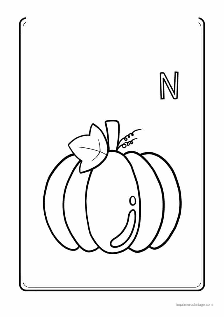 coloriage citrouille potiron citrouille et sa feuille - dessin gratuit &agrave; imprimer