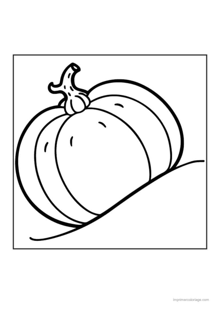 coloriage citrouille potiron citrouille posee au sol - dessin gratuit &agrave; imprimer