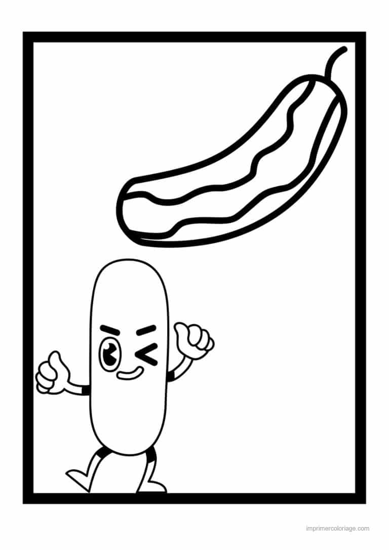 coloriage concombre concombre et son personnage - dessin gratuit &agrave; imprimer