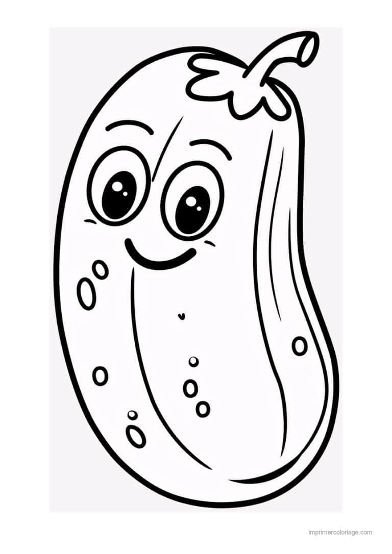 coloriage concombre concombre kawaii 147 - dessin gratuit &agrave; imprimer