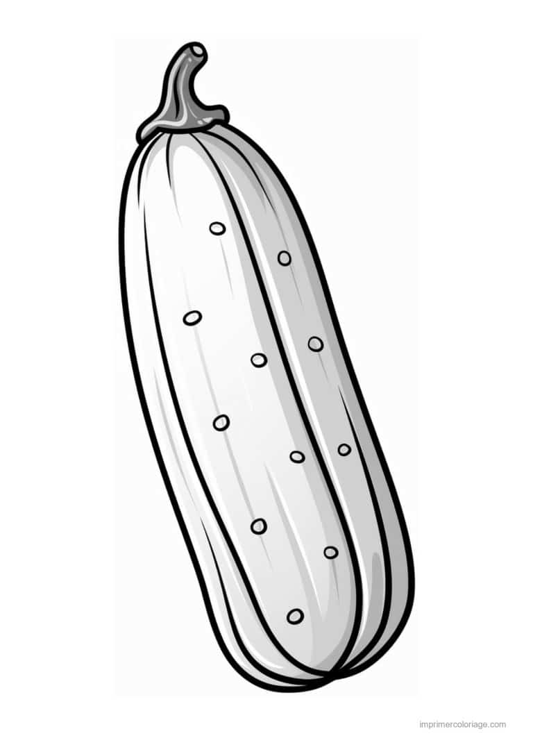 coloriage concombre concombre pique - dessin gratuit &agrave; imprimer