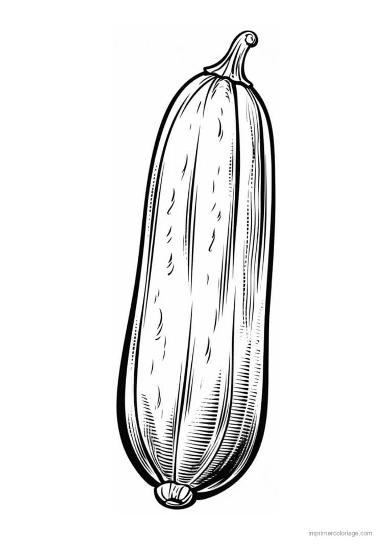 coloriage courgette courgette cotelee - dessin gratuit &agrave; imprimer