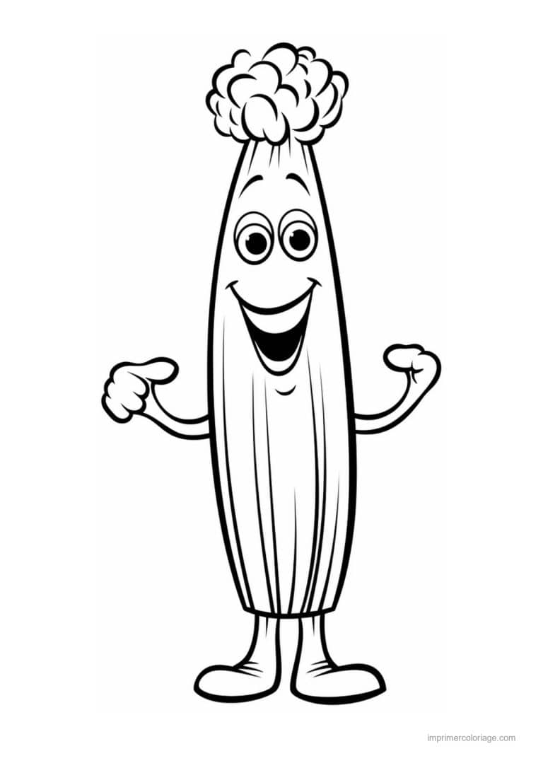 coloriage courgette courgette kawaii souriante - dessin gratuit &agrave; imprimer
