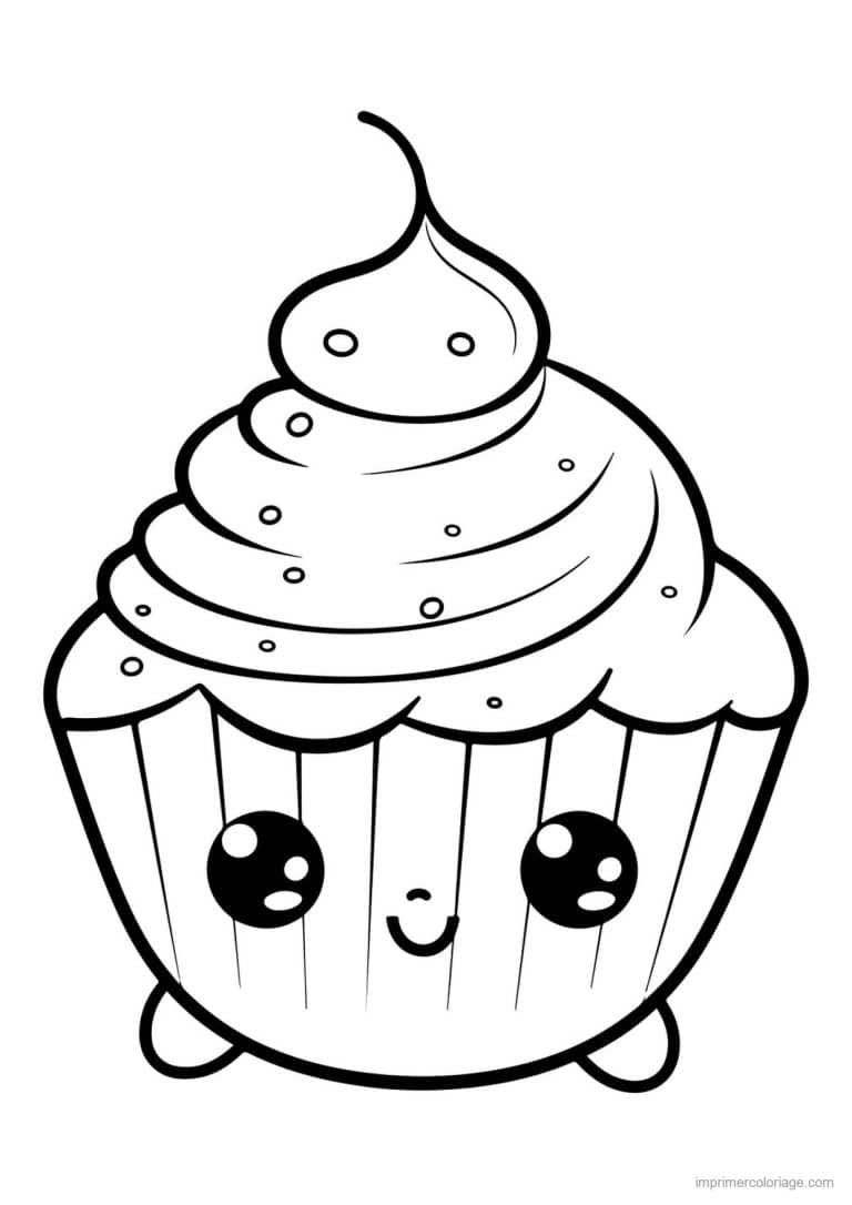 coloriage cupcake avec des petits pieds - dessin gratuit &agrave; imprimer