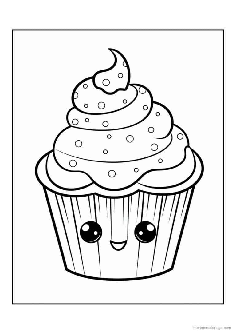 coloriage cupcake creme en tourbillon - dessin gratuit &agrave; imprimer