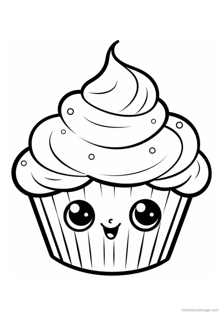 coloriage cupcake creme epaisse - dessin gratuit &agrave; imprimer