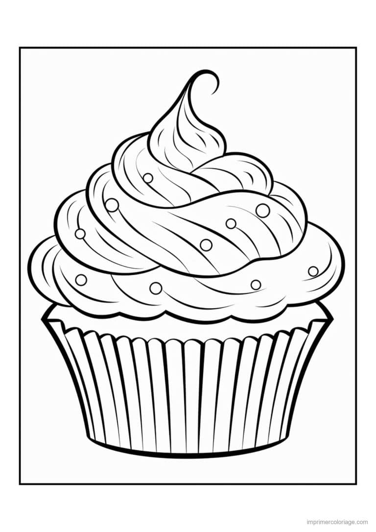 coloriage cupcake sans visage a colorier - dessin gratuit &agrave; imprimer