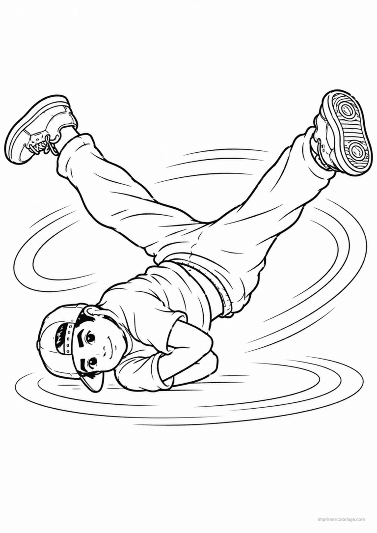coloriage danse breakdance coupole - dessin gratuit &agrave; imprimer
