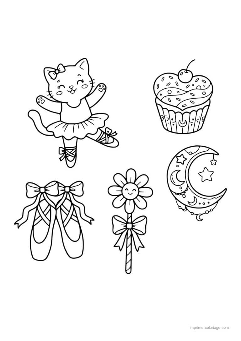 coloriage danse chat ballerine - dessin gratuit &agrave; imprimer