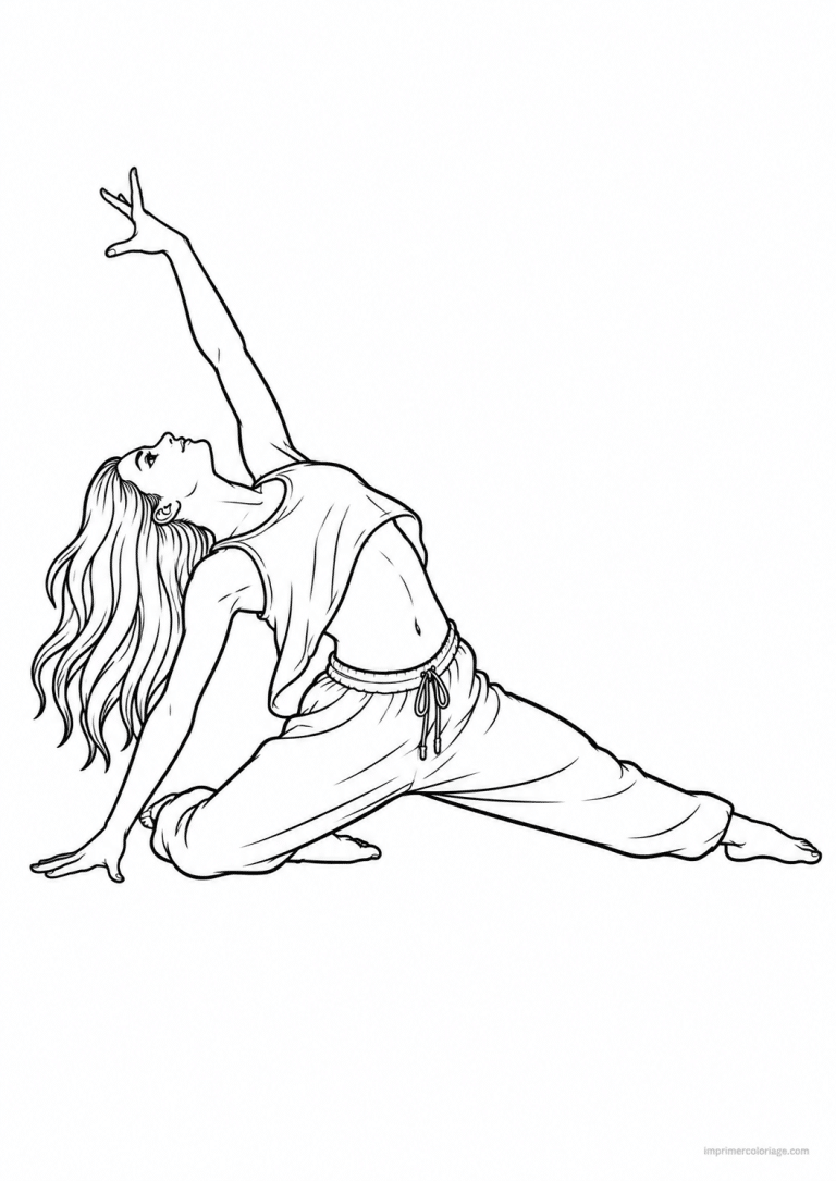 coloriage danse contemporaine sol - dessin gratuit &agrave; imprimer