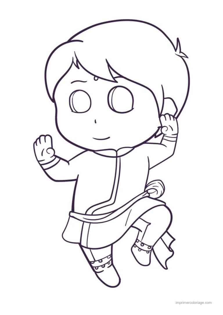 coloriage danse danse indienne 03 - dessin gratuit &agrave; imprimer