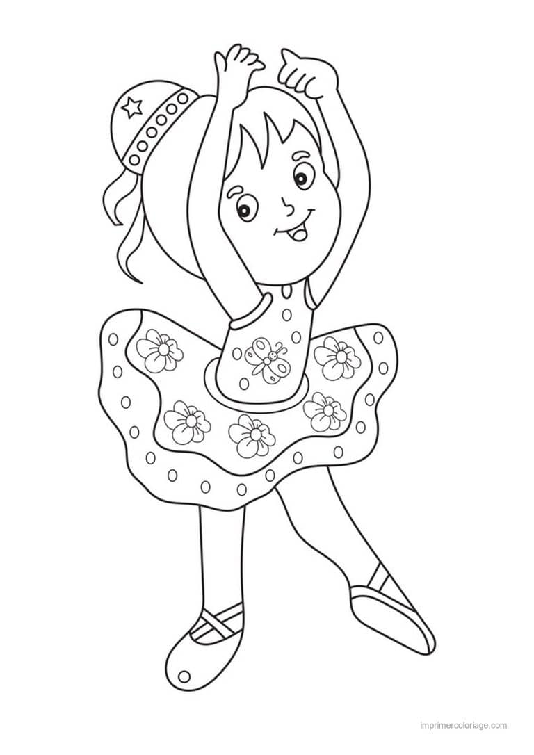 coloriage danse danseuse 03 - dessin gratuit &agrave; imprimer