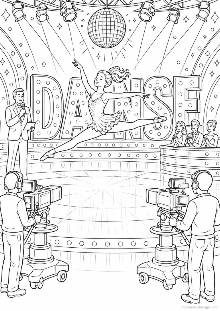 coloriage danse emission tele - dessin gratuit &agrave; imprimer
