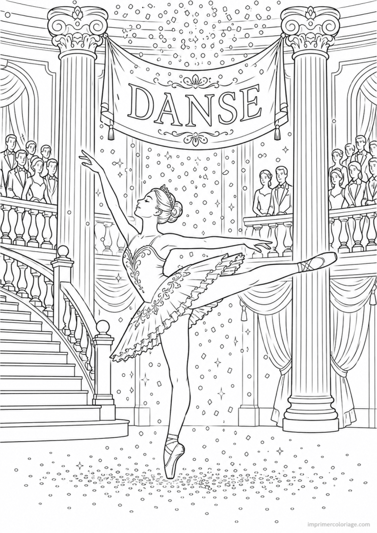coloriage danse gala paillettes 2 - dessin gratuit &agrave; imprimer