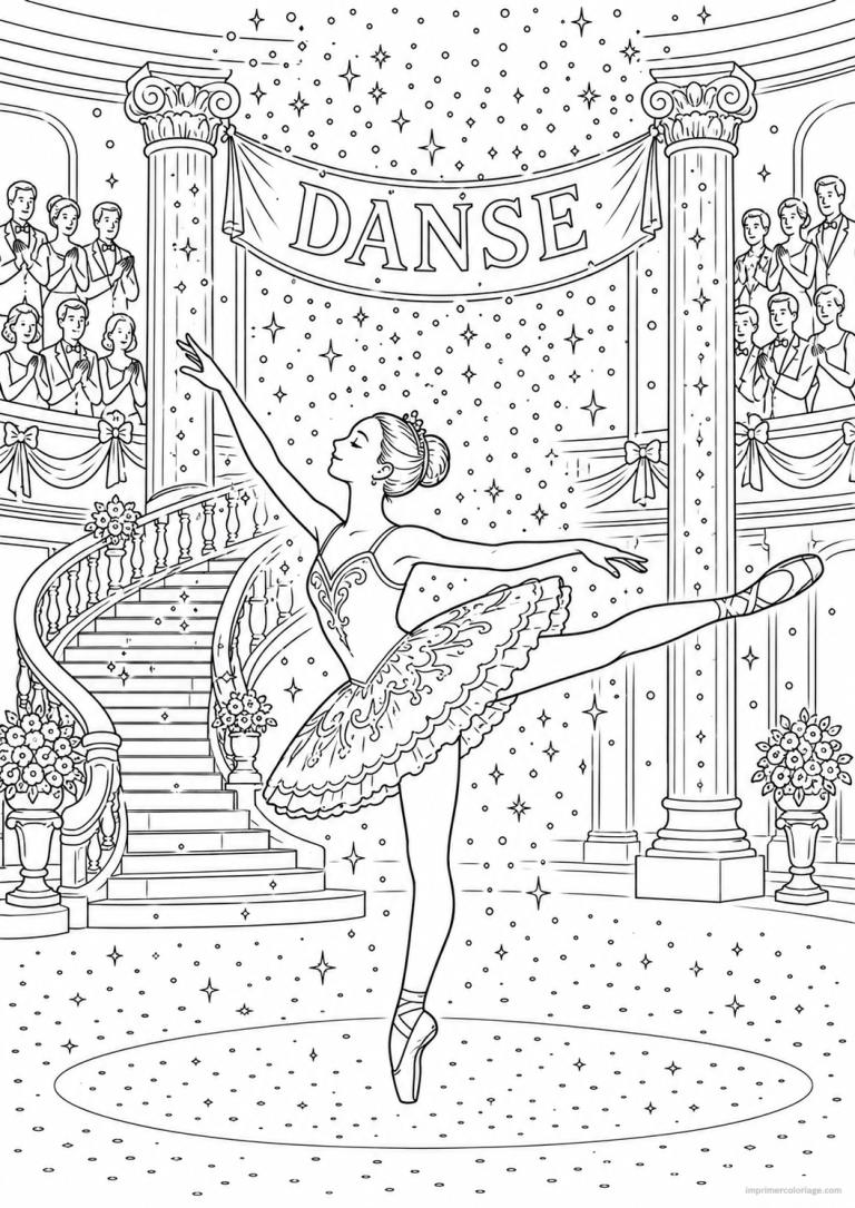 coloriage danse gala paillettes - dessin gratuit &agrave; imprimer