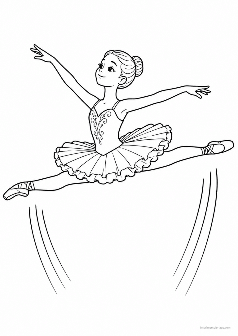 coloriage danse grand jete - dessin gratuit &agrave; imprimer