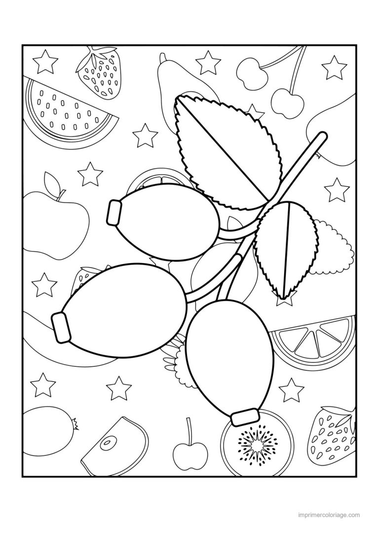 coloriage datte dattes et leurs feuilles - dessin gratuit &agrave; imprimer