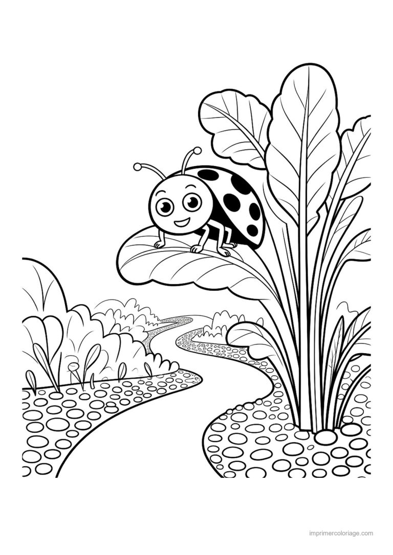 coloriage epinard blette bouquet de blettes et coccinelle - dessin gratuit &agrave; imprimer