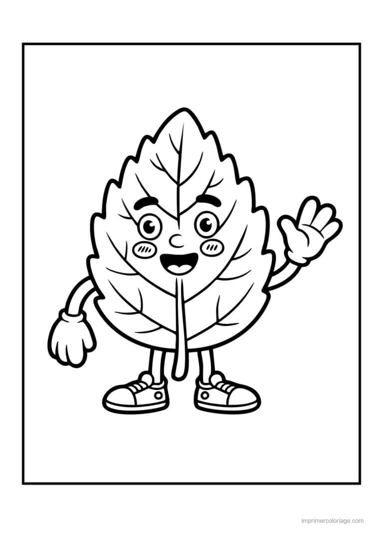 coloriage epinard blette feuille d epinard kawaii en baskets - dessin gratuit &agrave; imprimer